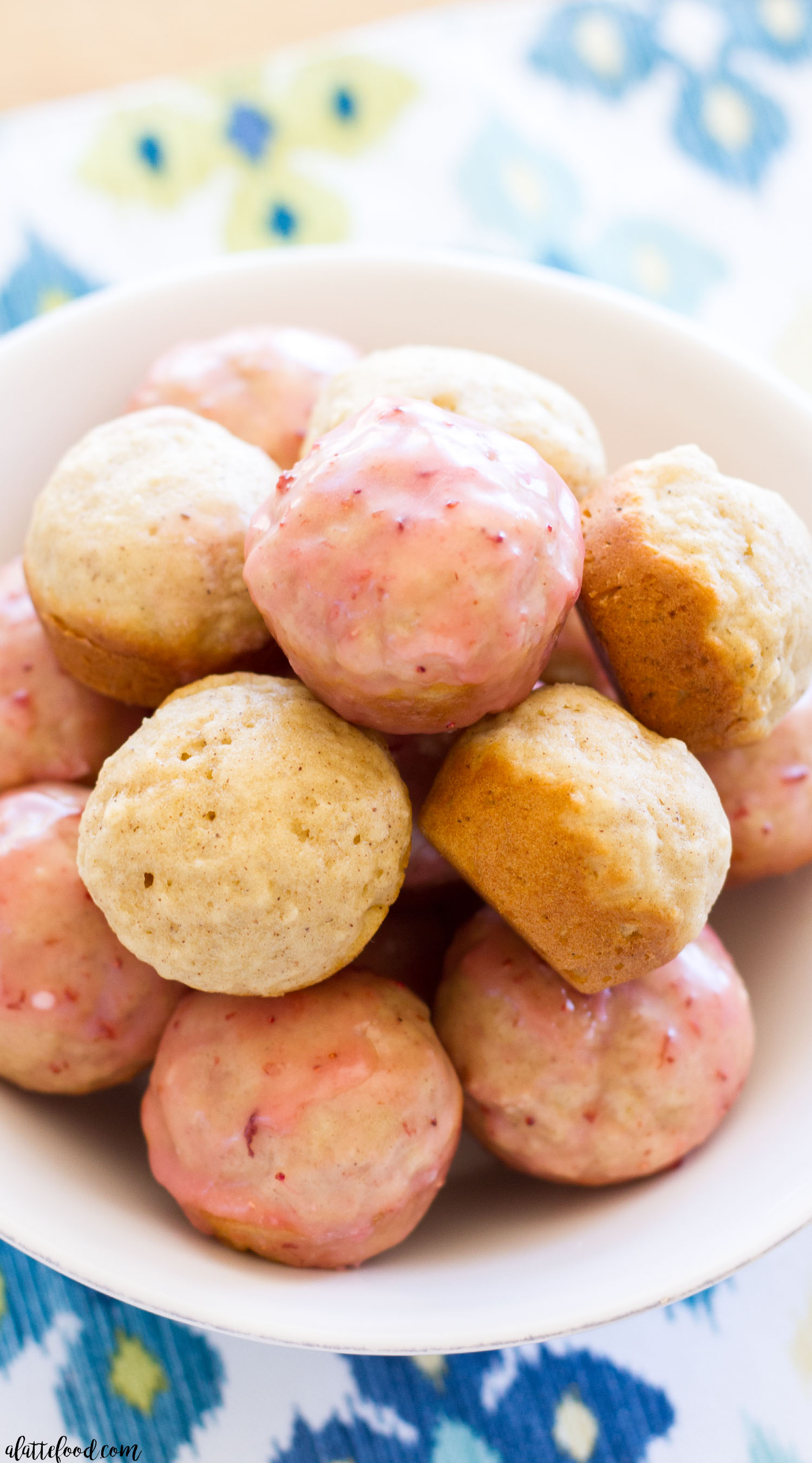 Strawberry Glazed Baked Donut Holes Strawberry Glazed Baked Donut Holes