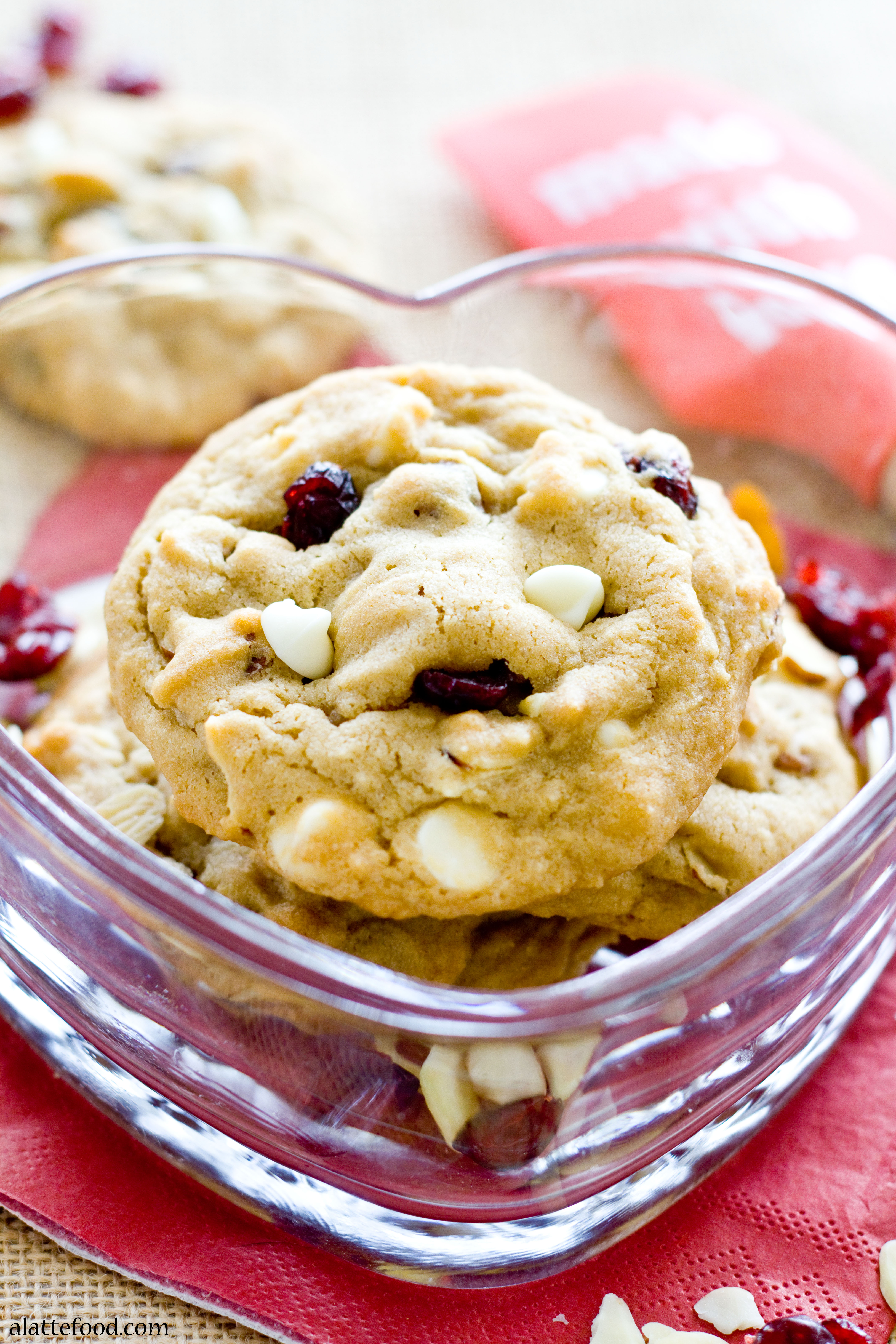 White Chocolate Cherry Almond Cookies
