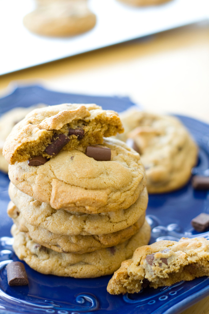 Chocolate Chunk Cookies with Peanut Butter Fudge: These amazingly decadent cookies are thick, chewy, and studded with peanut butter fudge! They're pretty much life changing. These amazingly decadent cookies are thick, chewy, and studded with peanut butter fudge! They're pretty much life changing.