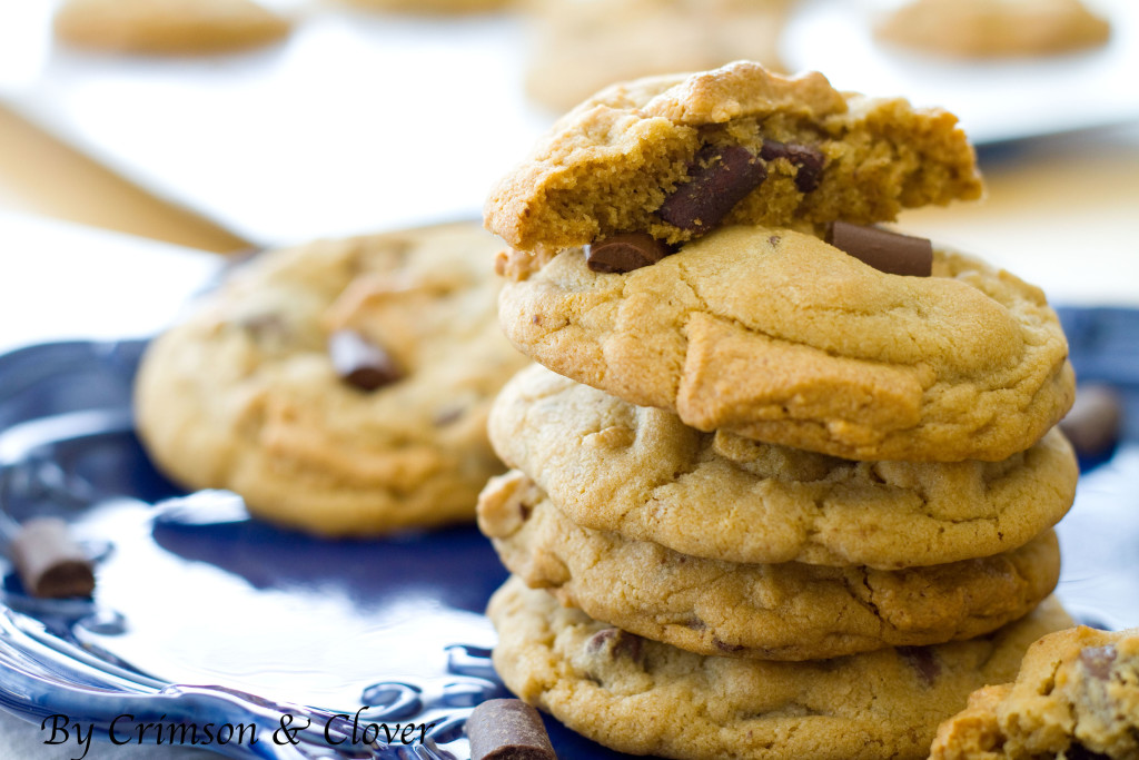 Chocolate Chunk Cookies with Peanut Butter Fudge: These amazingly decadent cookies are thick, chewy, and studded with peanut butter fudge! They're pretty much life changing. These amazingly decadent cookies are thick, chewy, and studded with peanut butter fudge! They're pretty much life changing.