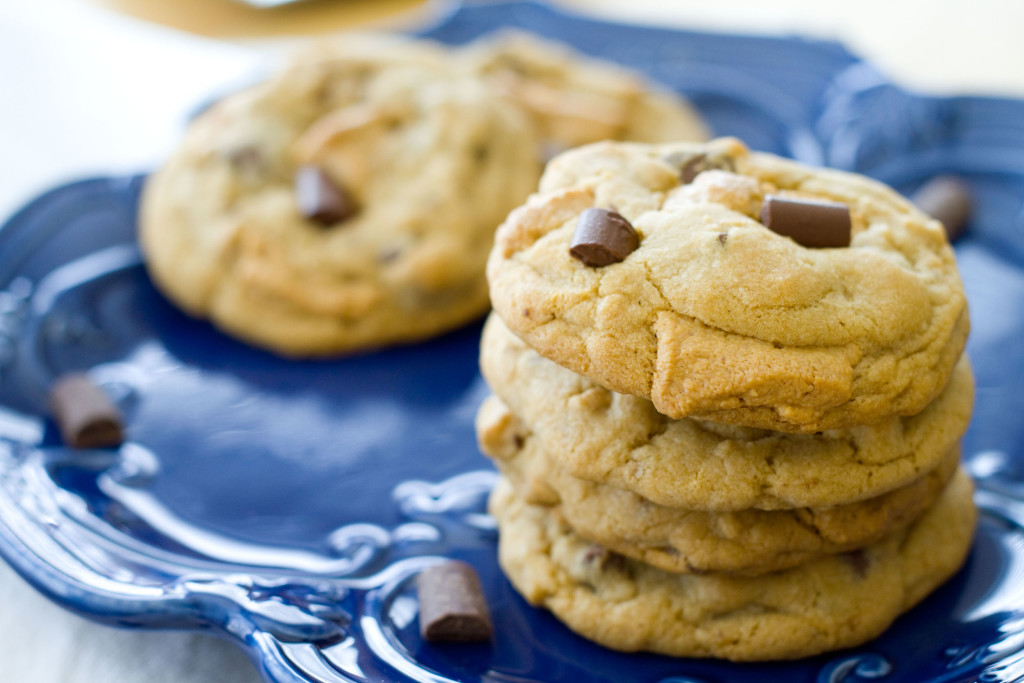 Chocolate Chunk Cookies with Peanut Butter Fudge: These amazingly decadent cookies are thick, chewy, and studded with peanut butter fudge! They're pretty much life changing. These amazingly decadent cookies are thick, chewy, and studded with peanut butter fudge! They're pretty much life changing.