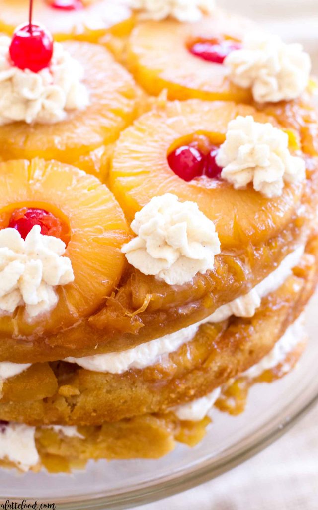 {Triple Layer} Pineapple UpsideDown Cake A Latte Food