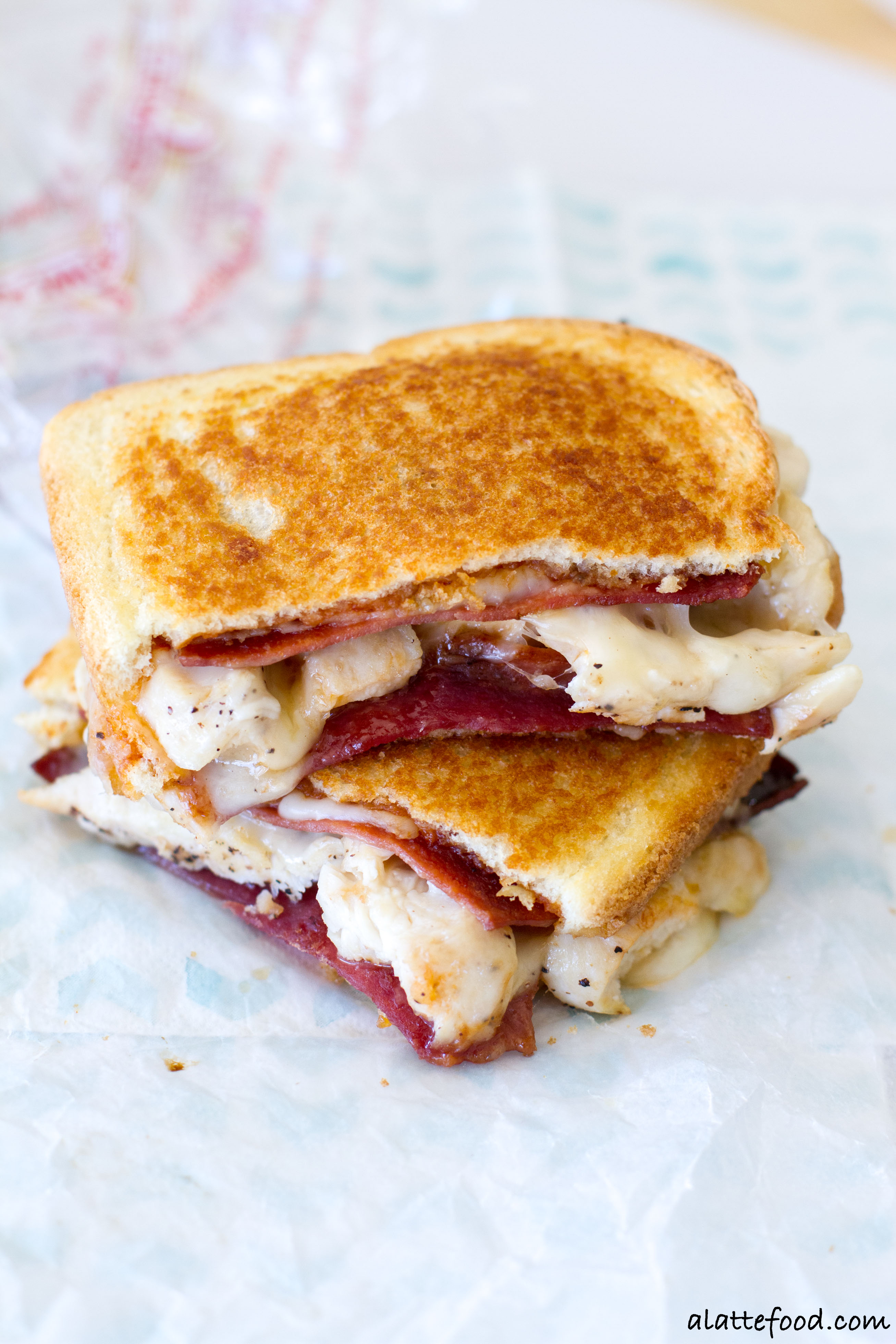 bacon barbecue chicken grilled cheese