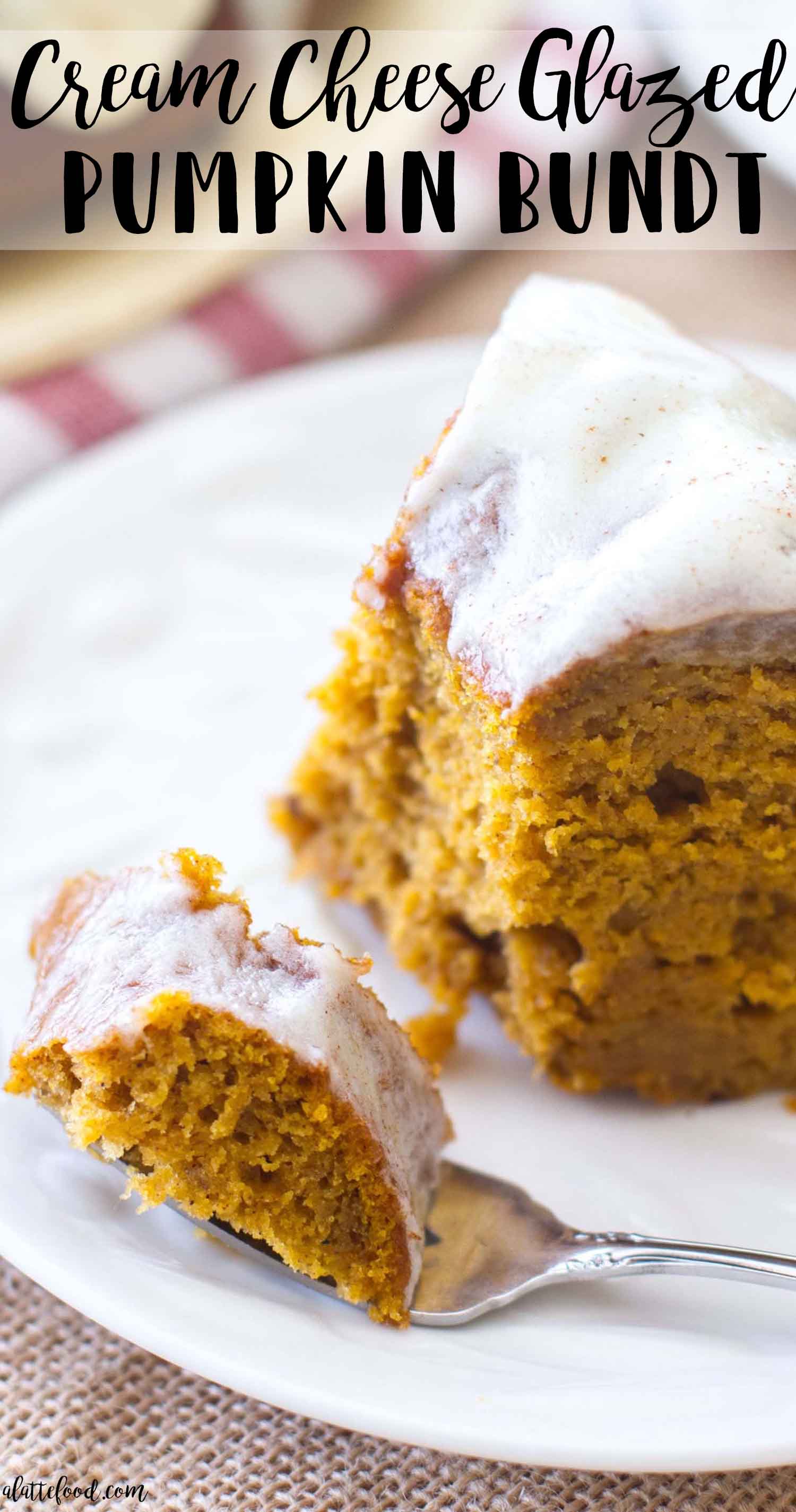 This classic fall dessert, Cream Cheese Glazed Pumpkin Bundt Cake, is full of pumpkin flavor, cinnamon spice, and rich cream cheese! This rich pumpkin cake is the perfect fall dessert, and the pumpkin cream cheese frosting is to die for! It is absolutely Heavenly. #pumpkin #cake #fall #dessert #recipe This classic fall dessert, Cream Cheese Glazed Pumpkin Bundt Cake, is full of pumpkin flavor, cinnamon spice, and rich cream cheese! This rich pumpkin cake is the perfect fall dessert, and the pumpkin cream cheese frosting is to die for! It is absolutely Heavenly. #pumpkin #cake #fall #dessert #recipe