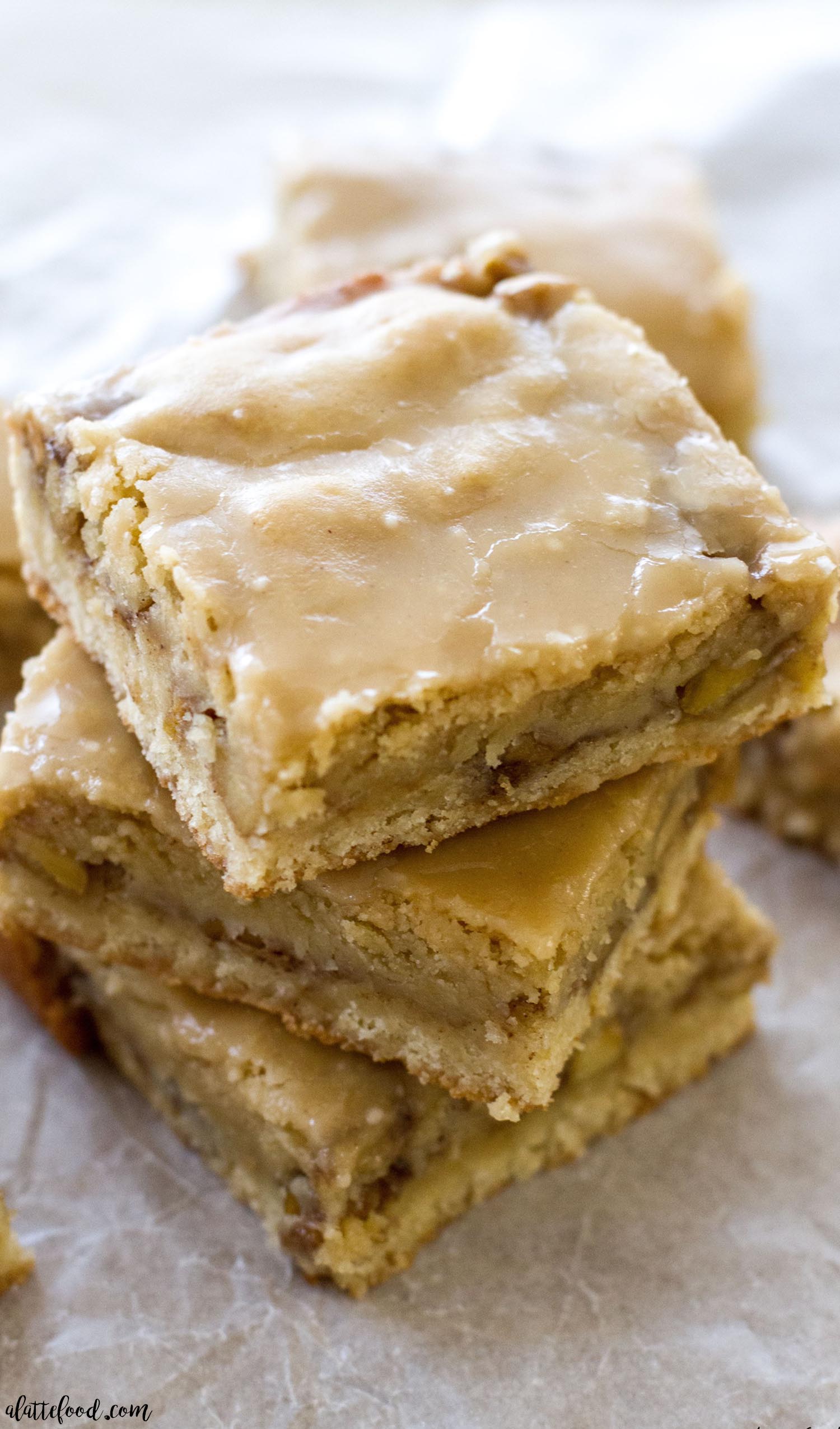 Maple Glazed Apple Blondies-image