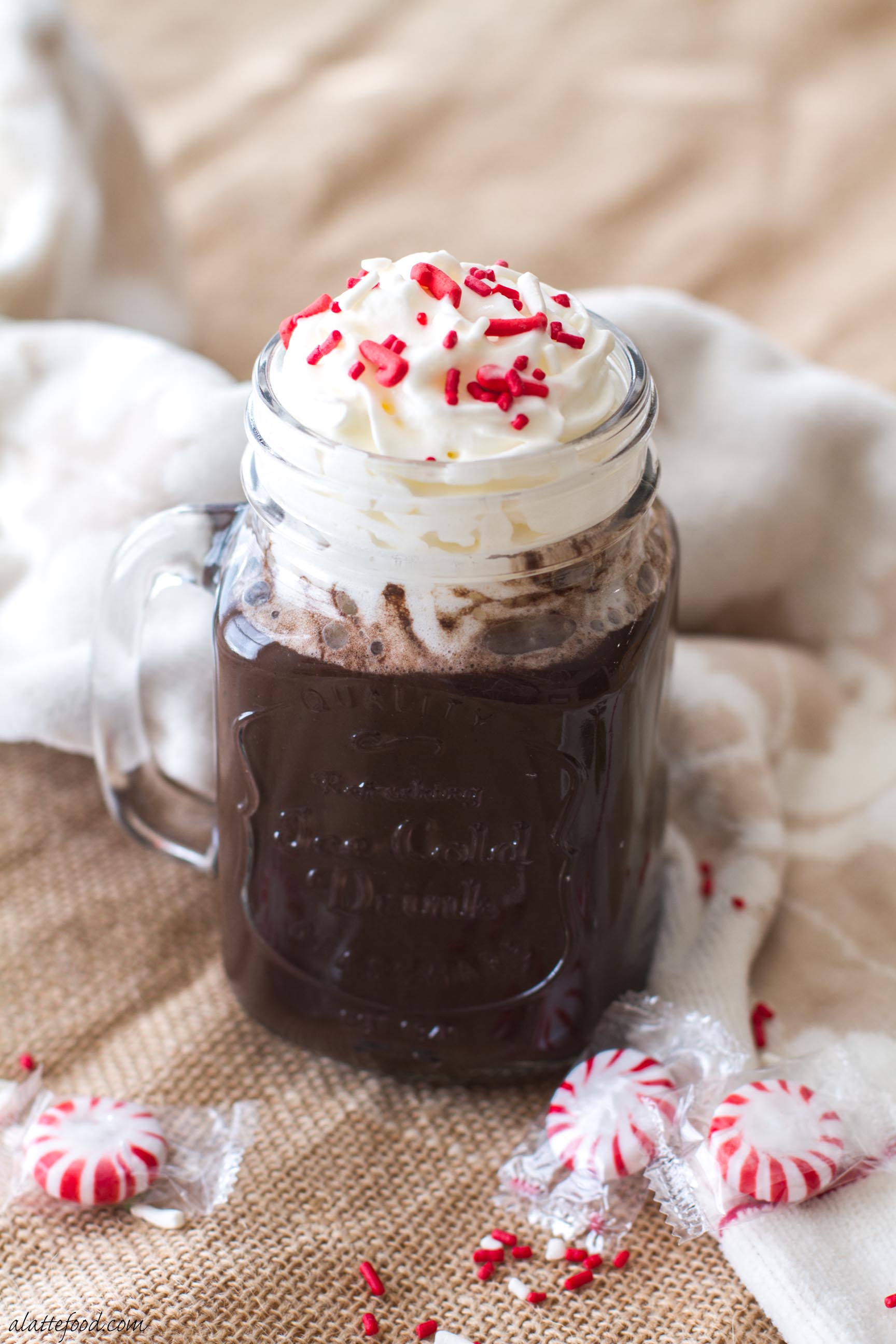 {4-ingredient} Peppermint Hot Chocolate - A Latte Food
