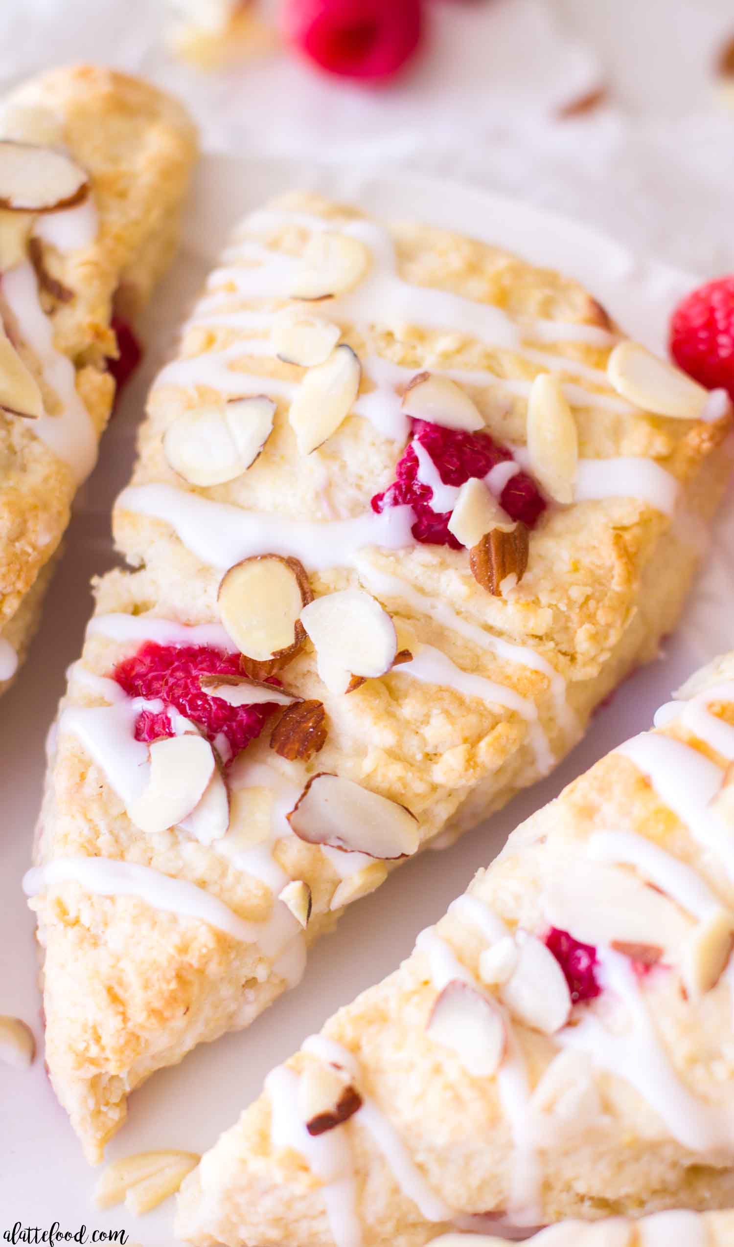Raspberry Almond Cream Scones - A Latte Food