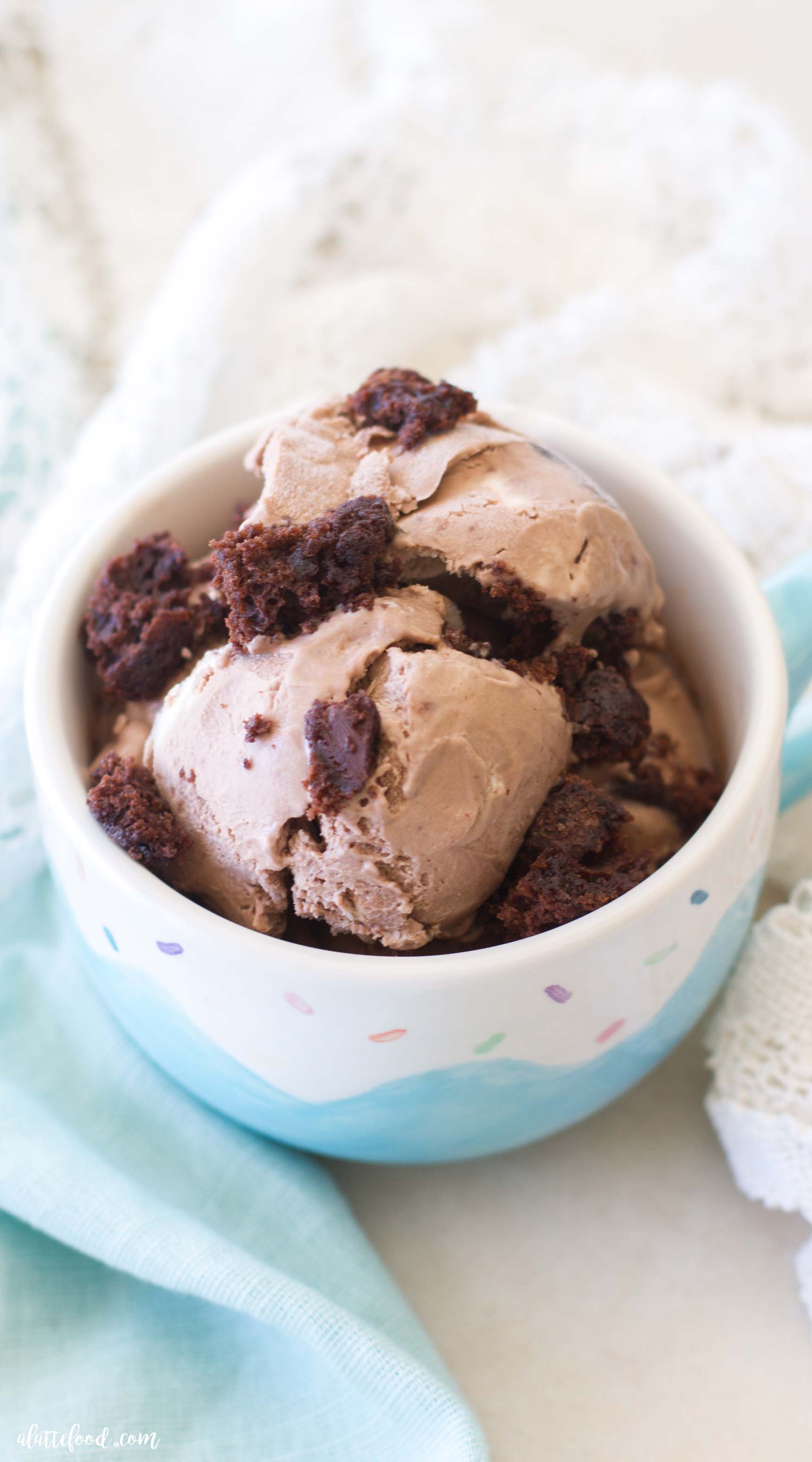 NoChurn Brownie Batter Ice Cream A Latte Food