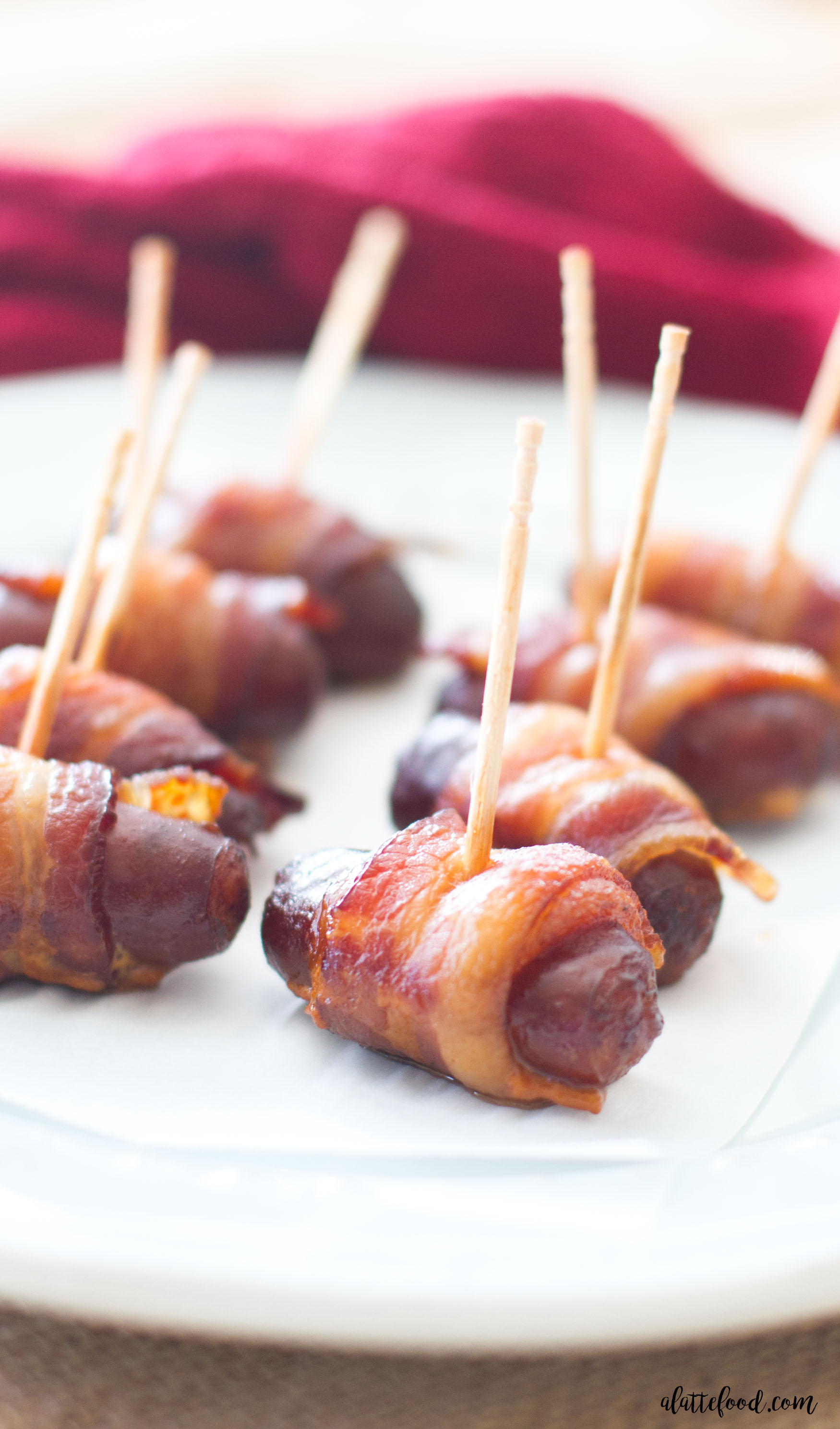 Slow Cooker Peach Barbecue Bacon Wrapped Smokies A Latte Food