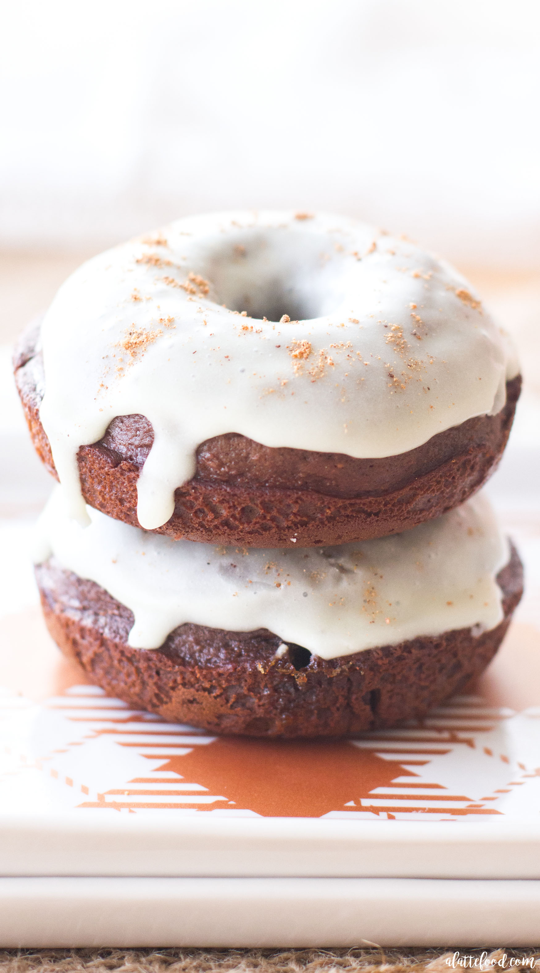 Baked Eggnog Glazed Chocolate Donuts A Latte Food