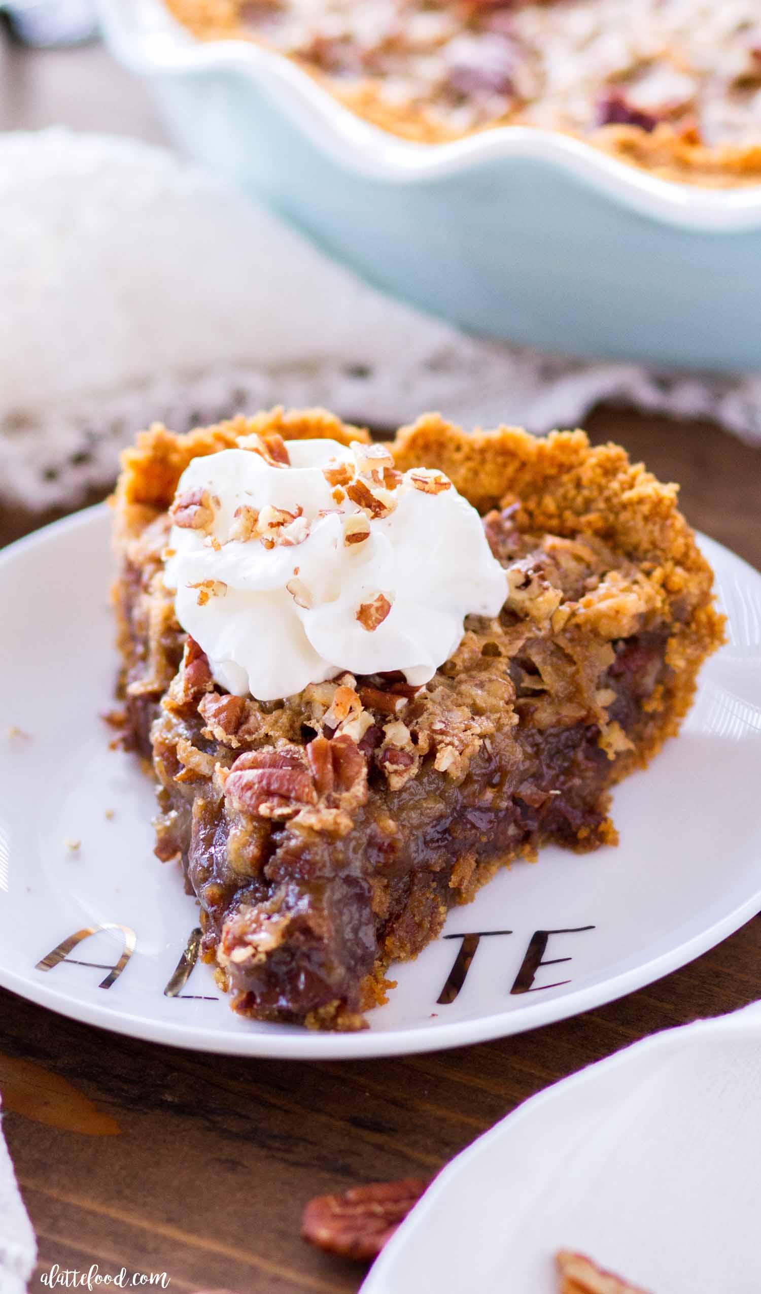 German Chocolate Pecan Pie with Graham Cracker Crust