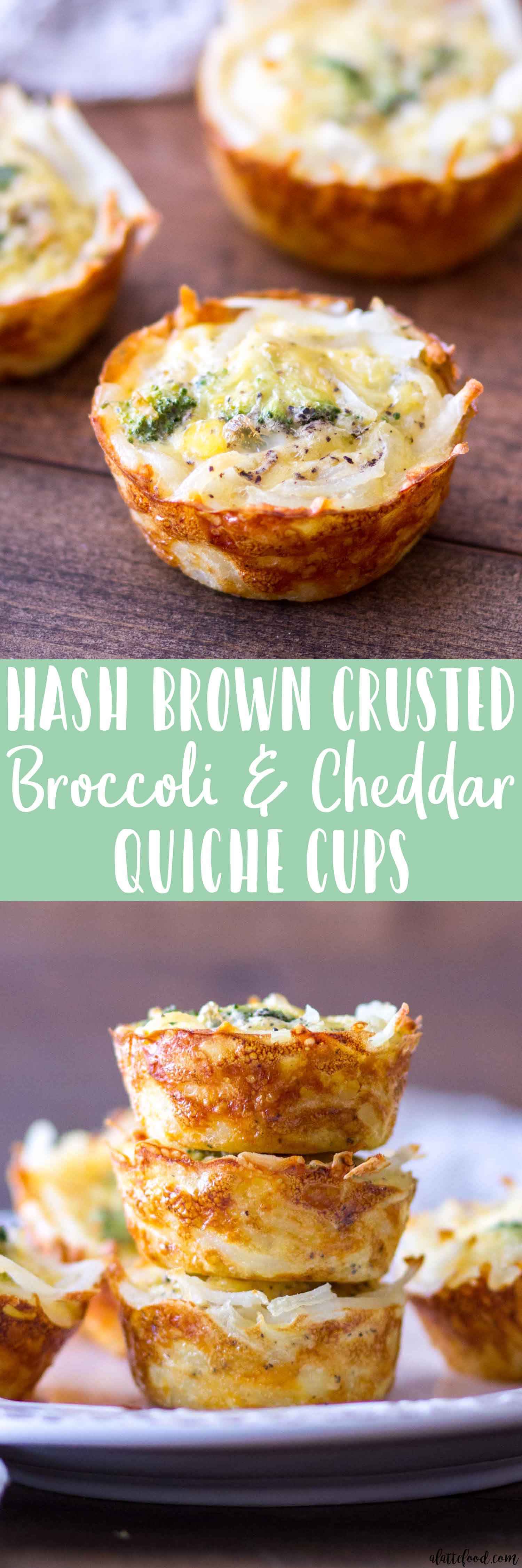 HASH BROWN CRUSTED BROCCOLI CHEDDAR QUICHE CUPS