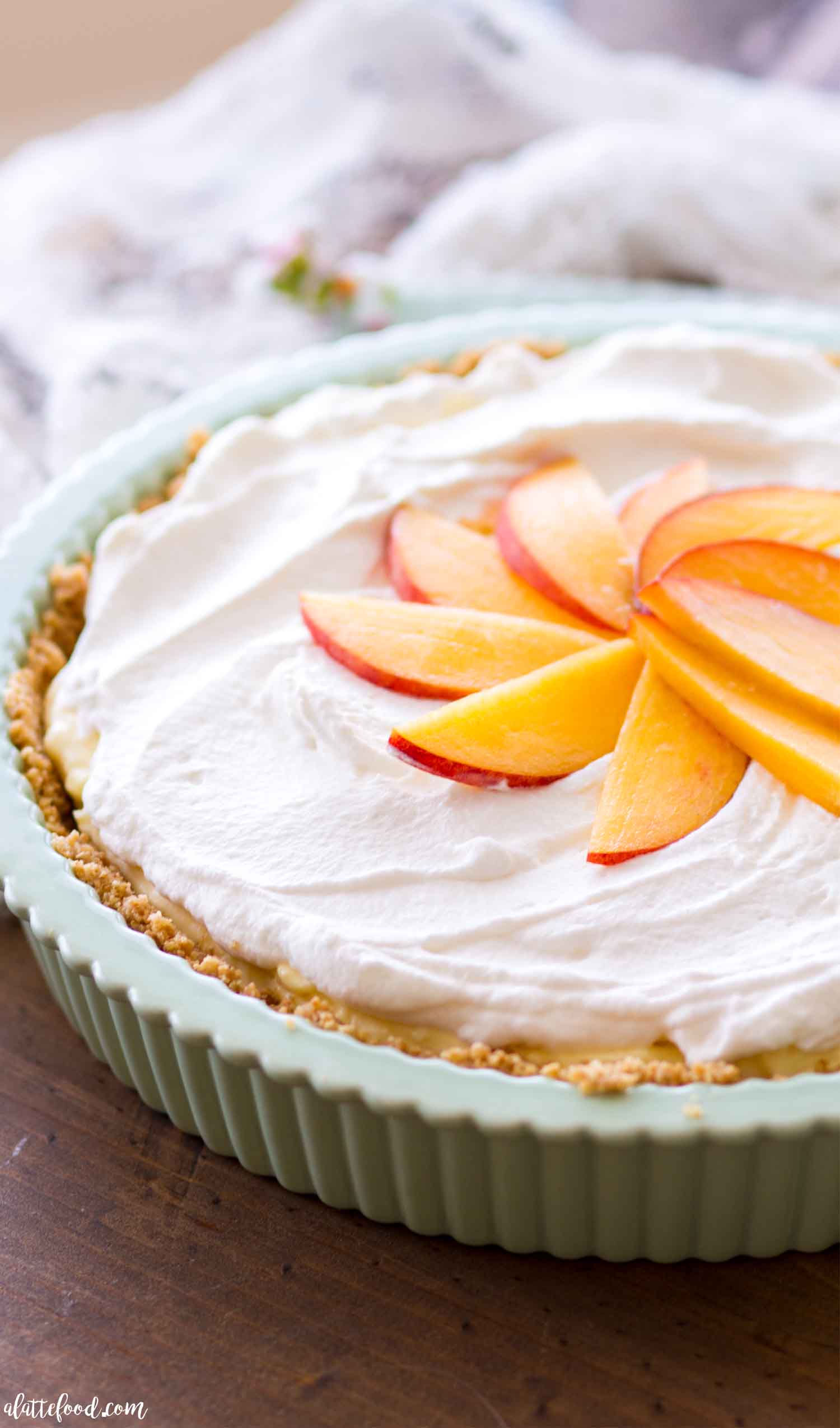 No Bake Peach Cream Pie