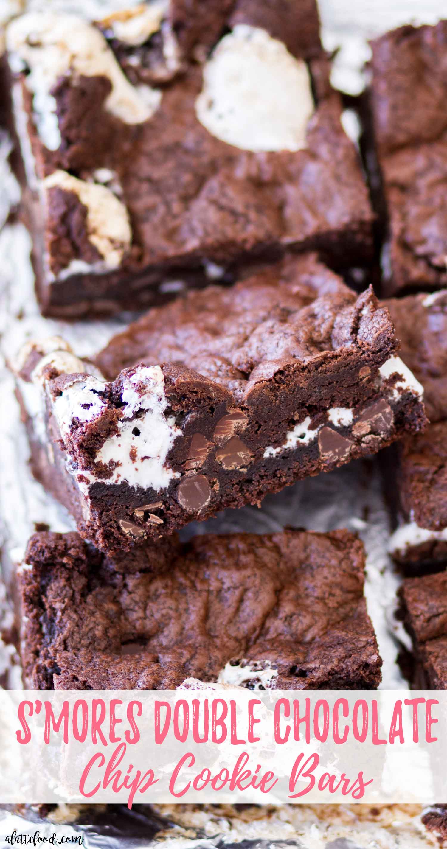 SMORES DOUBLE CHOCOLATE CHIP COOKIE BARS