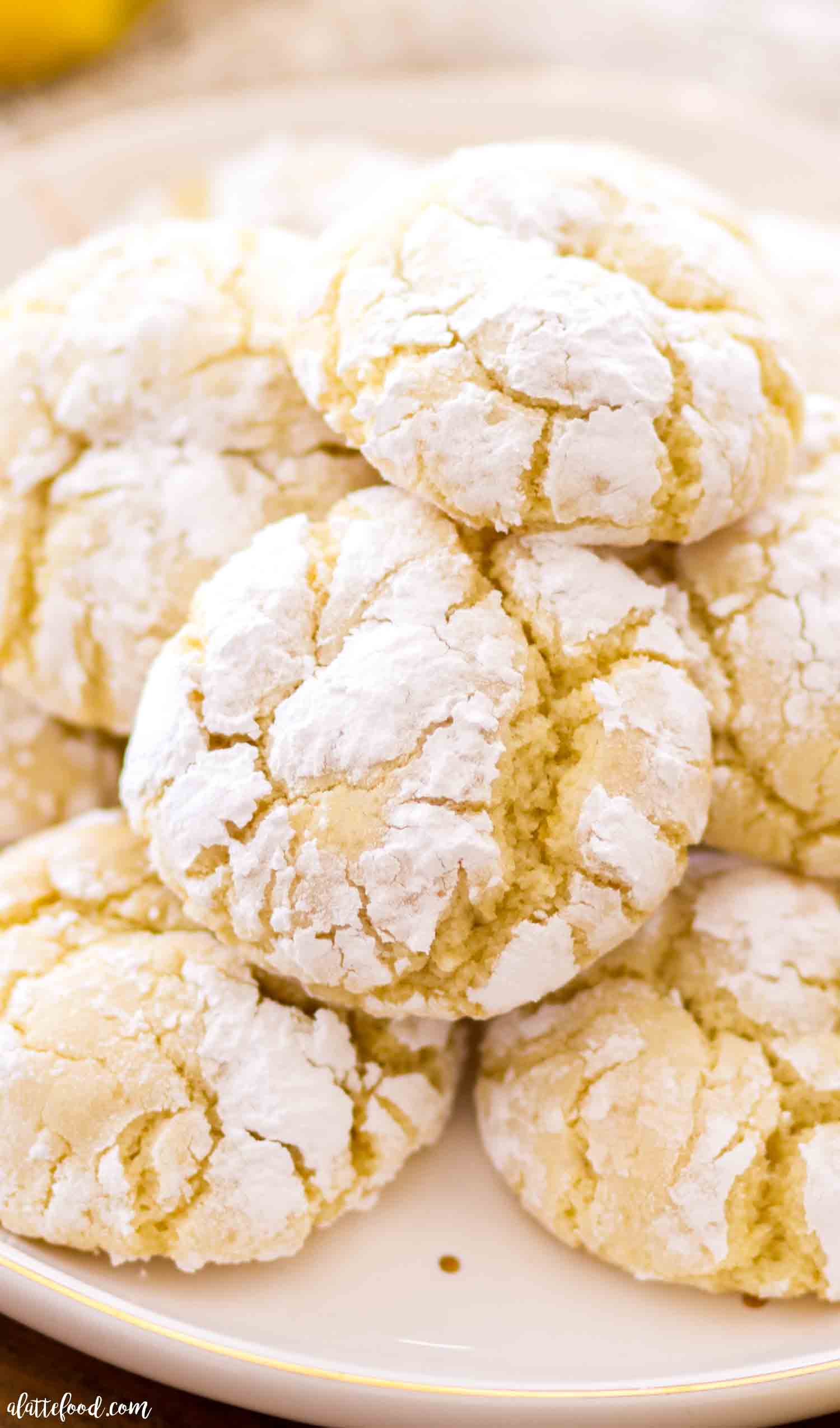 Cream Cheese Lemon Crinkle Cookies - A Latte Food